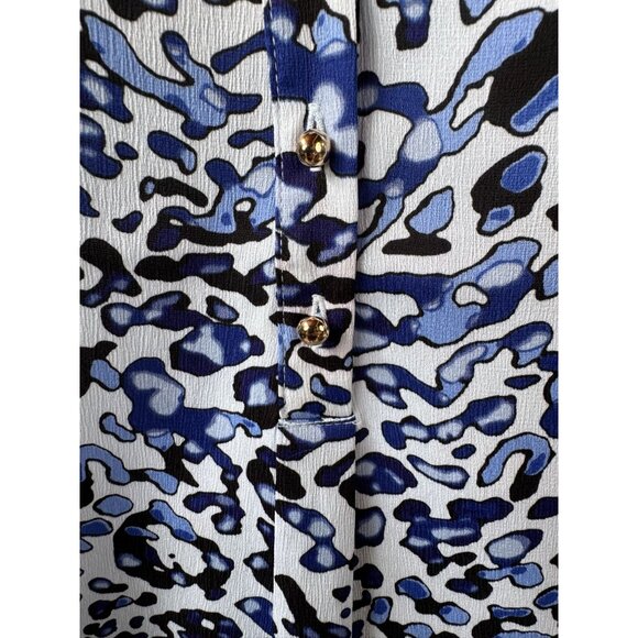 Dana Buchman Sleeveless Blue Animal Print Blouse M - Picture 12 of 16